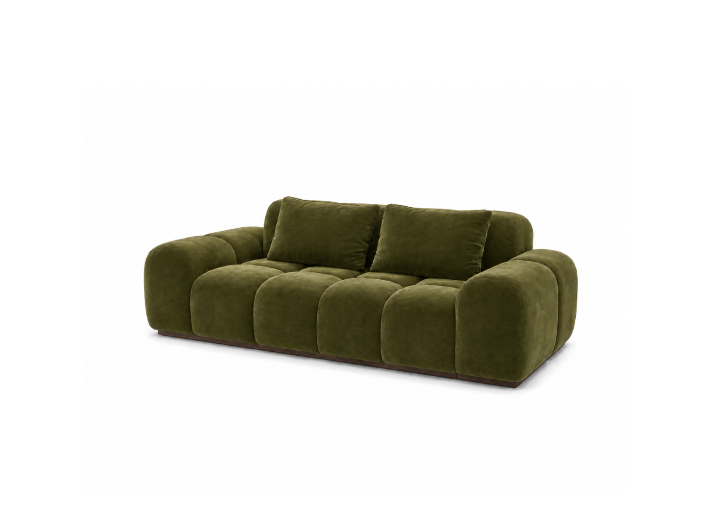 Bari Sofa 2 Seater in Verde velvet, front angle