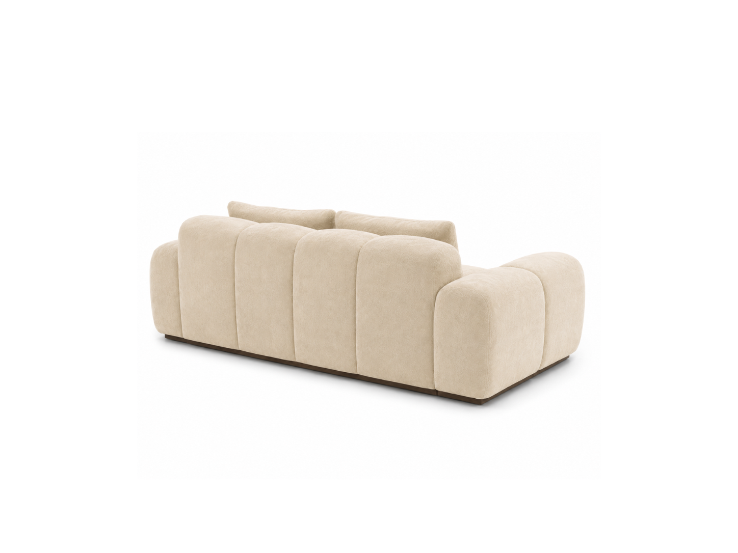 Bari Sofa 2 Seater in Creme velvet, back angle