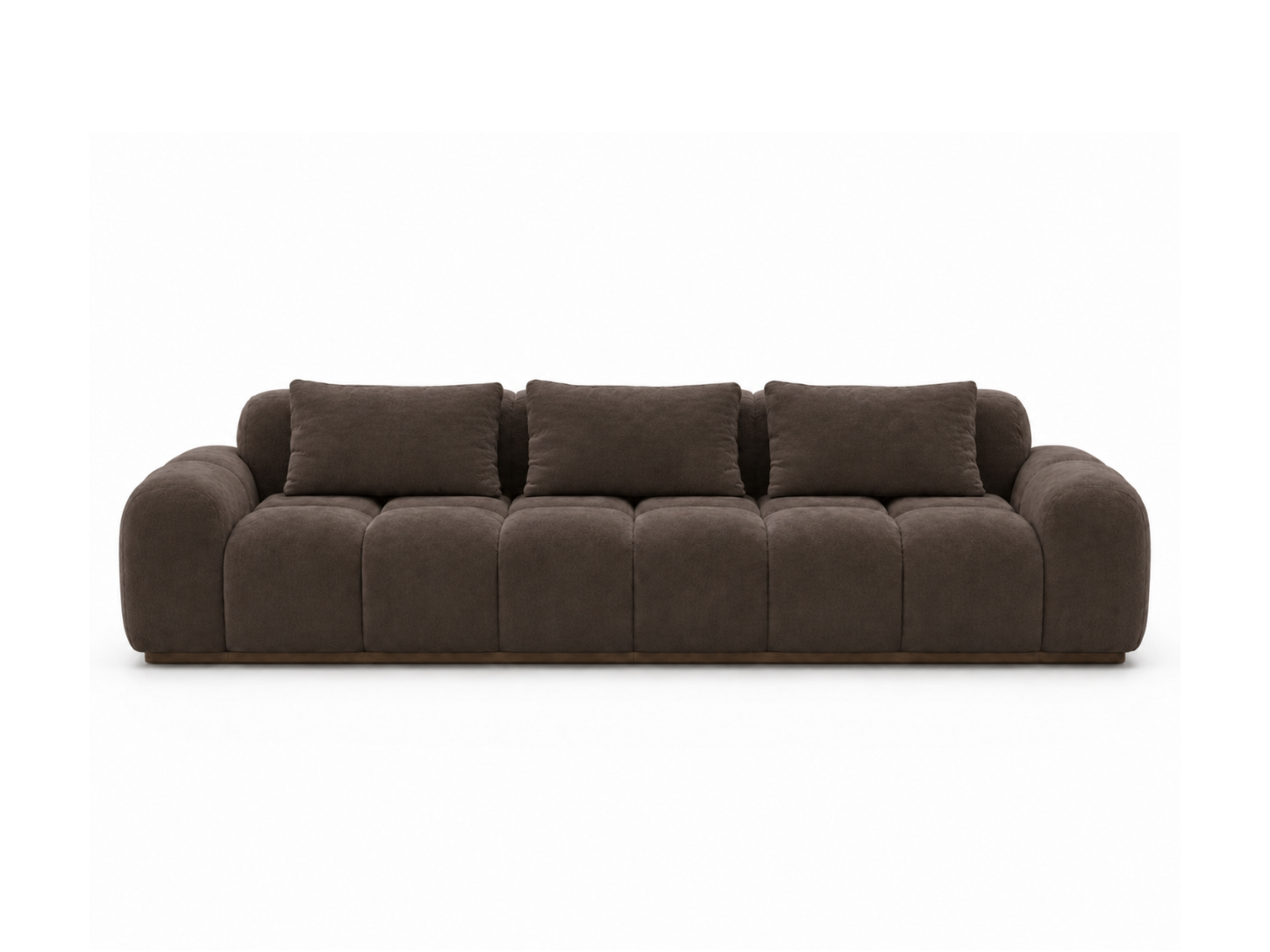 Bari Sofa 3 Seater in Brown velvet, front angle