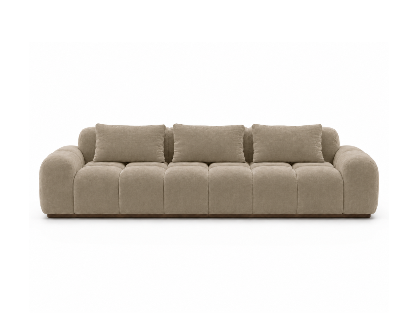 Bari Sectional in Nougat velvet, front angle