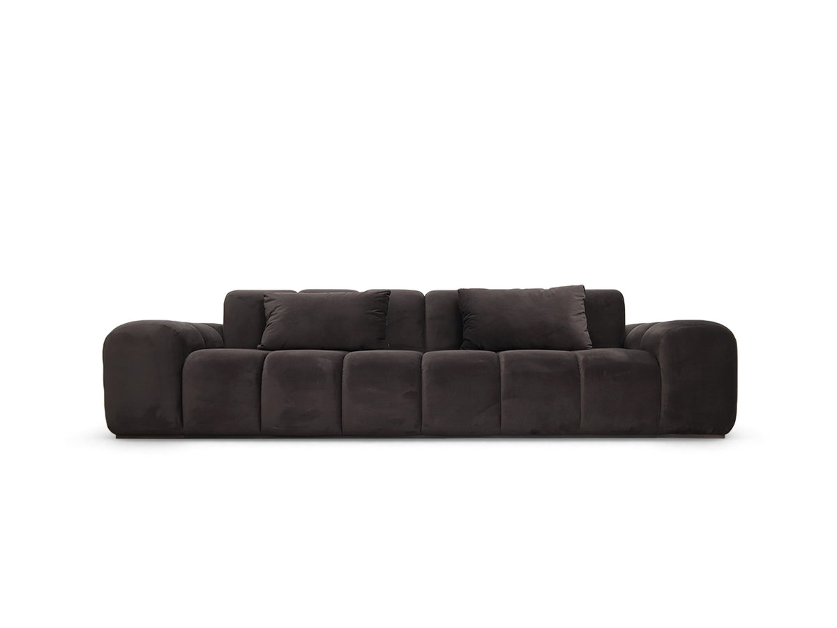 Bari Sofa 3 Seater in Brown velvet, front angle