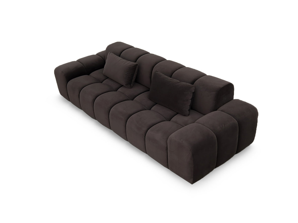 Bari Sofa 3 Seater in Brown velvet, hero-45 angle