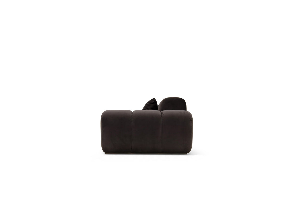 Bari Sofa 3 Seater in Brown velvet, side-90 angle