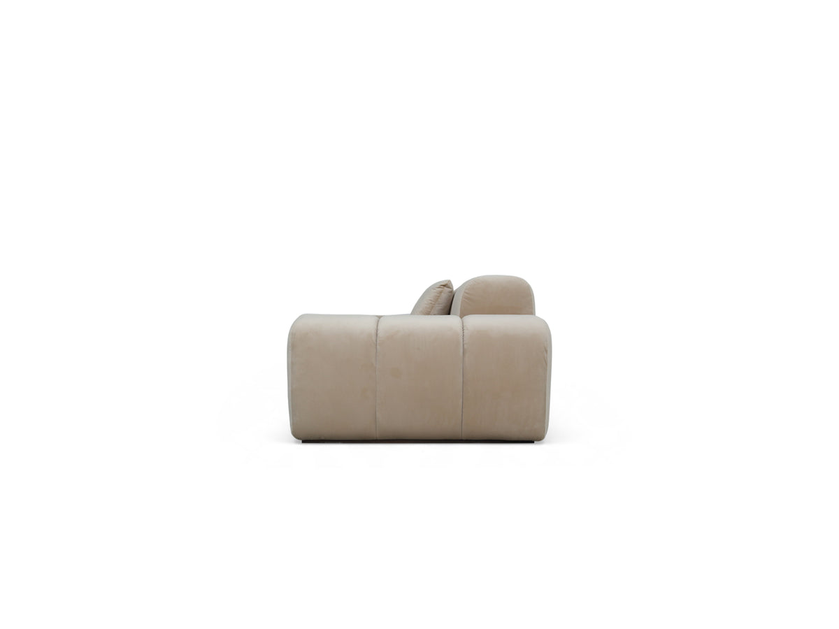Bari Sectional in Nougat velvet, side-90 angle