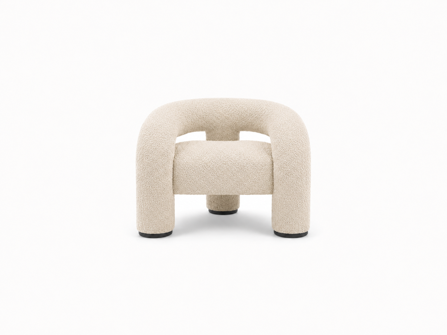 Trinom Chair in Creme boucle, front angle
