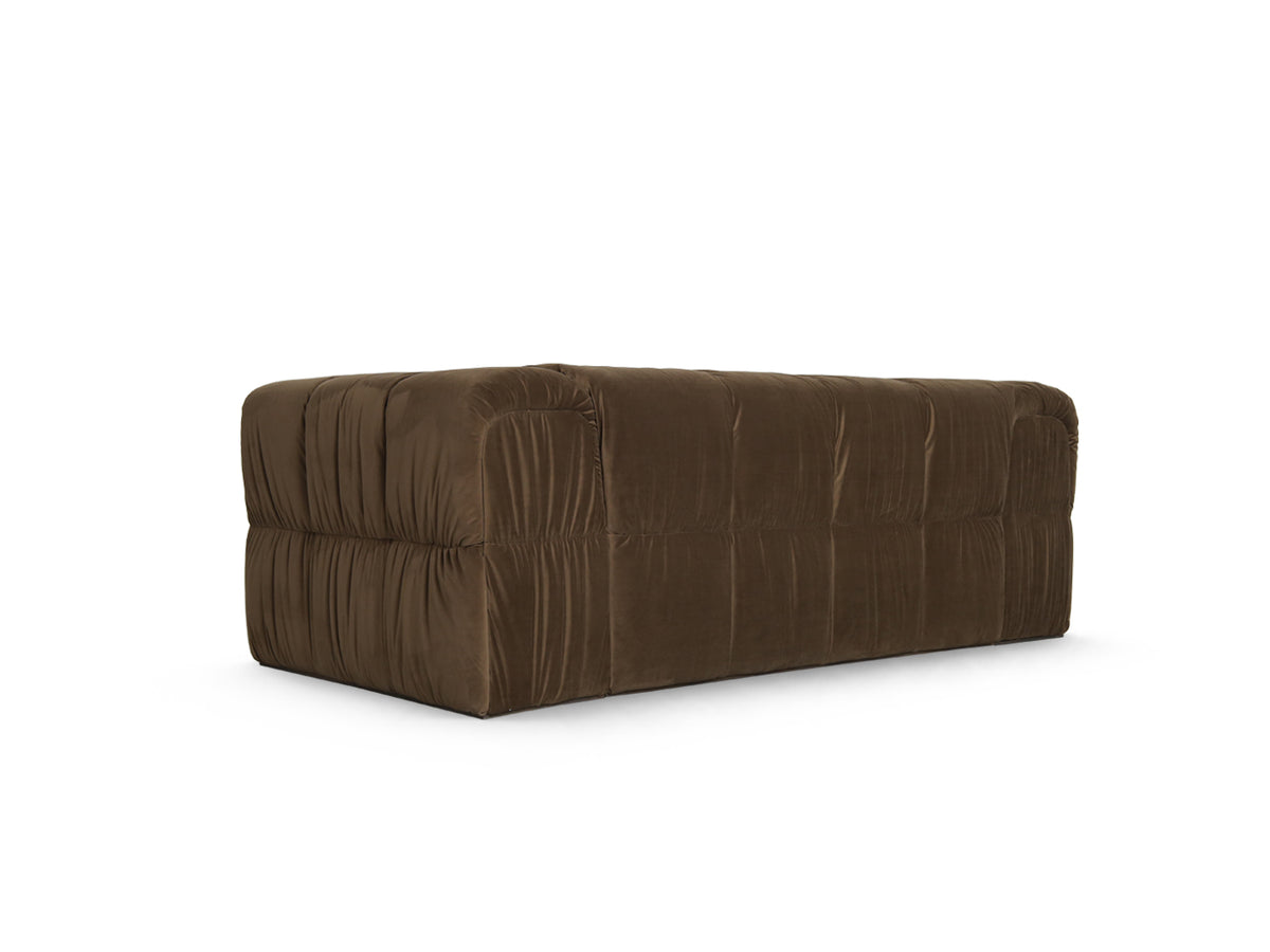 Turin Sofa in Brown velvet, rear-34 view