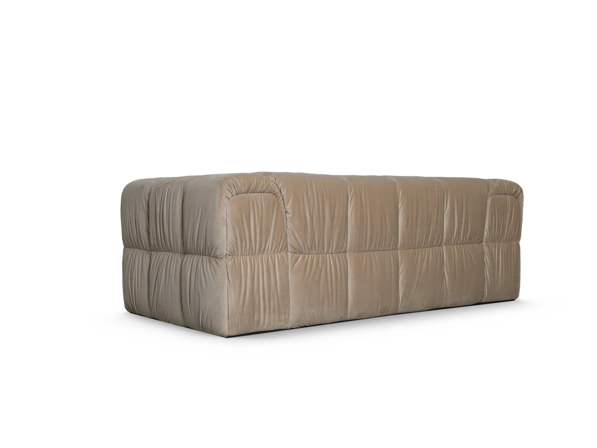 Turin Sofa in Nougat velvet, rear-34 view