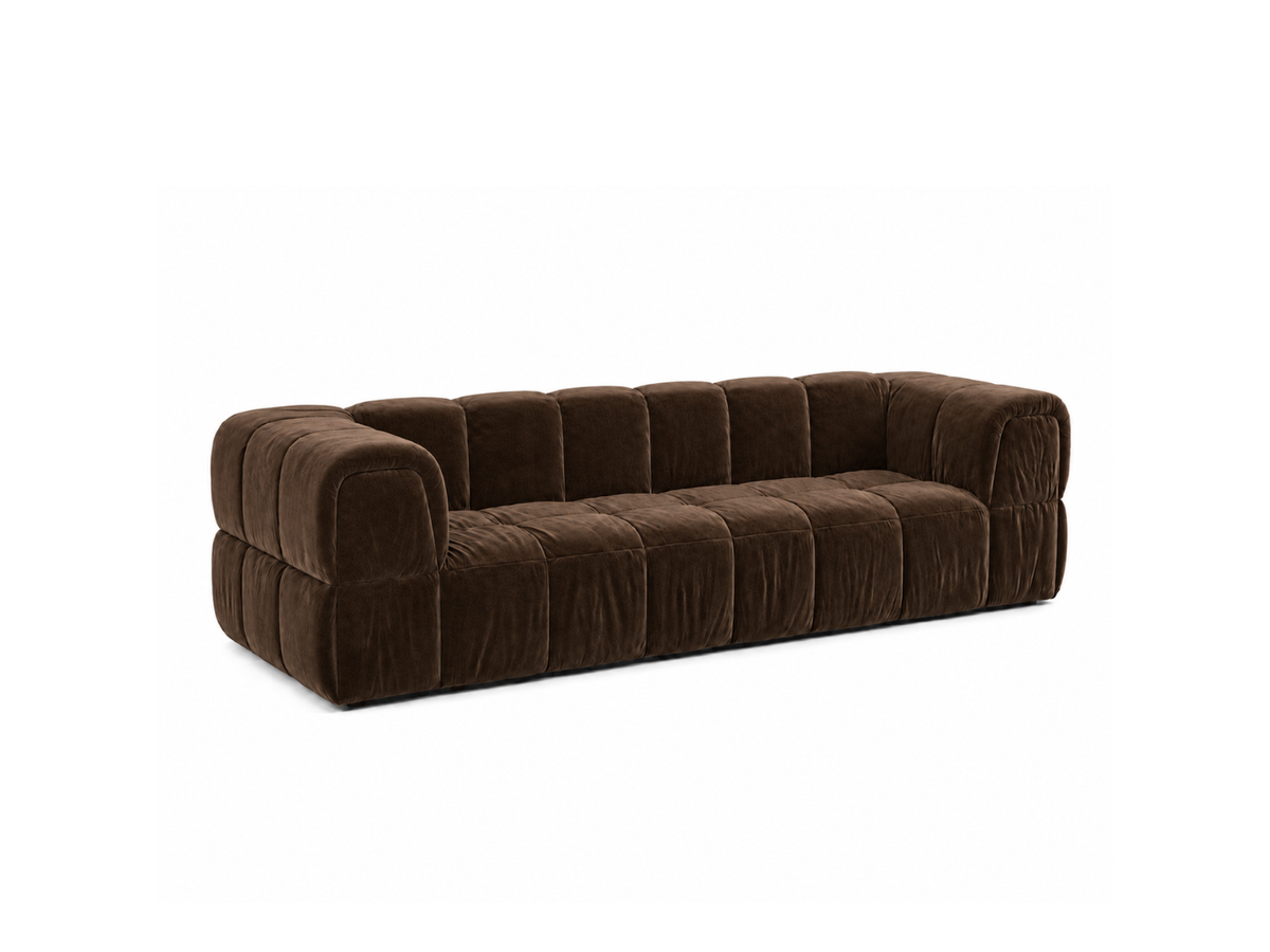 Turin Sofa 3-Seat in Mocha velvet, hero45 angle.