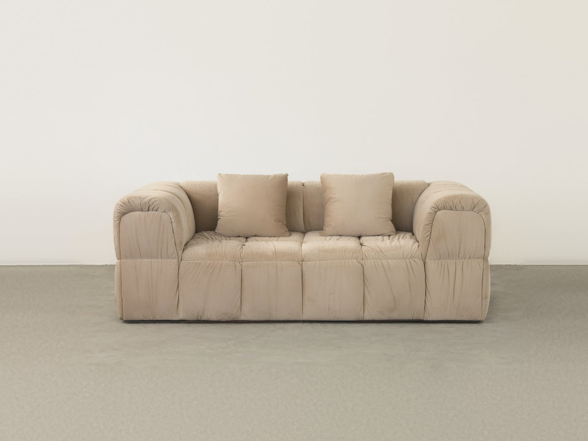 Turin Sofa 2-Seat, Creme Velvet, front