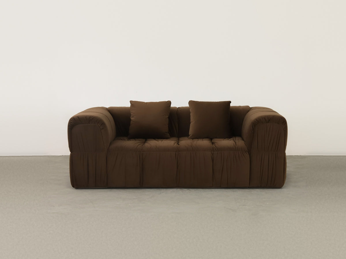Turin Sofa 2-Seat, Toffee Velvet, front