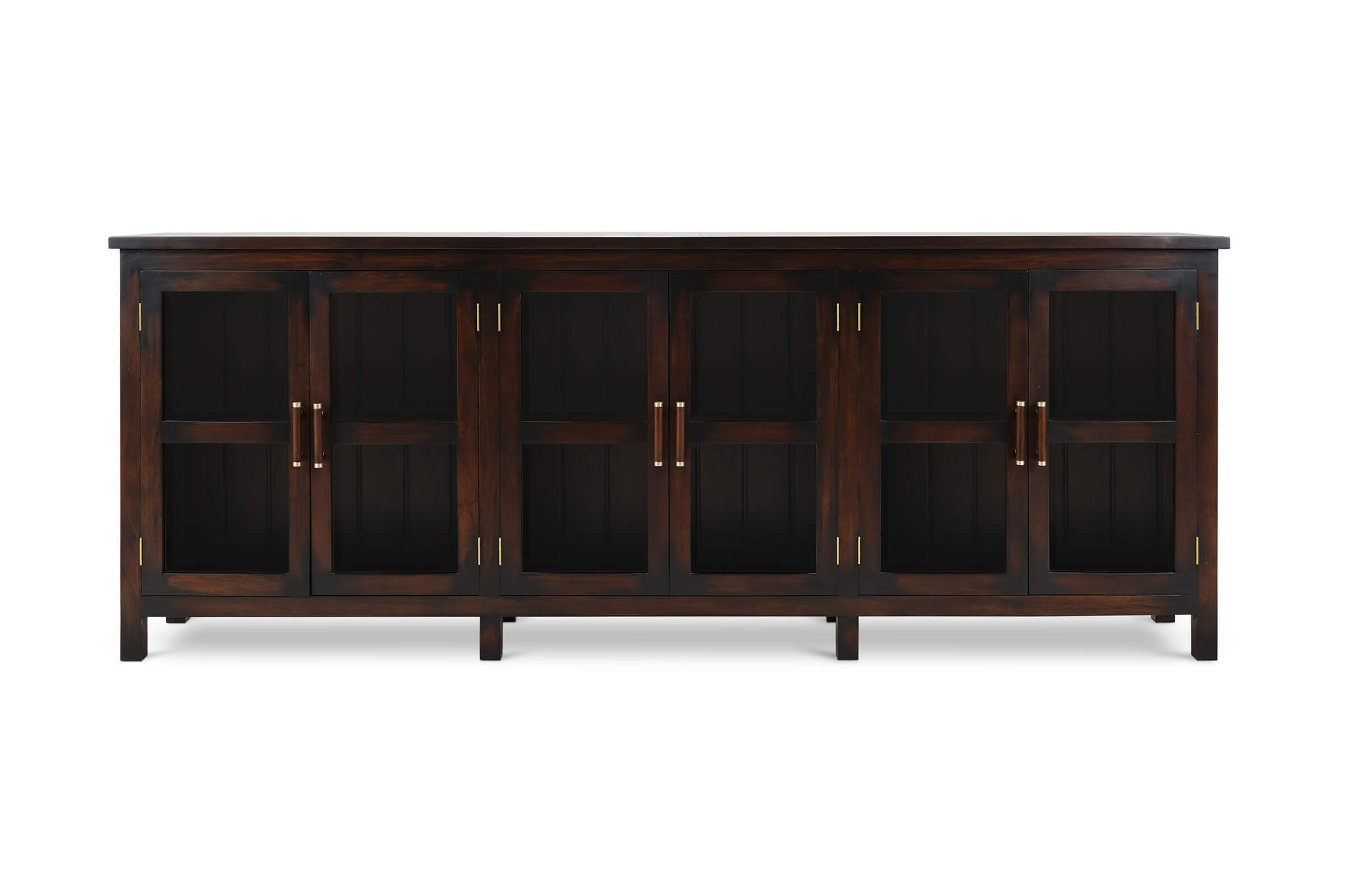 Madrone 6 Door Sideboard w/ Glass Shelves w/ 3 LED