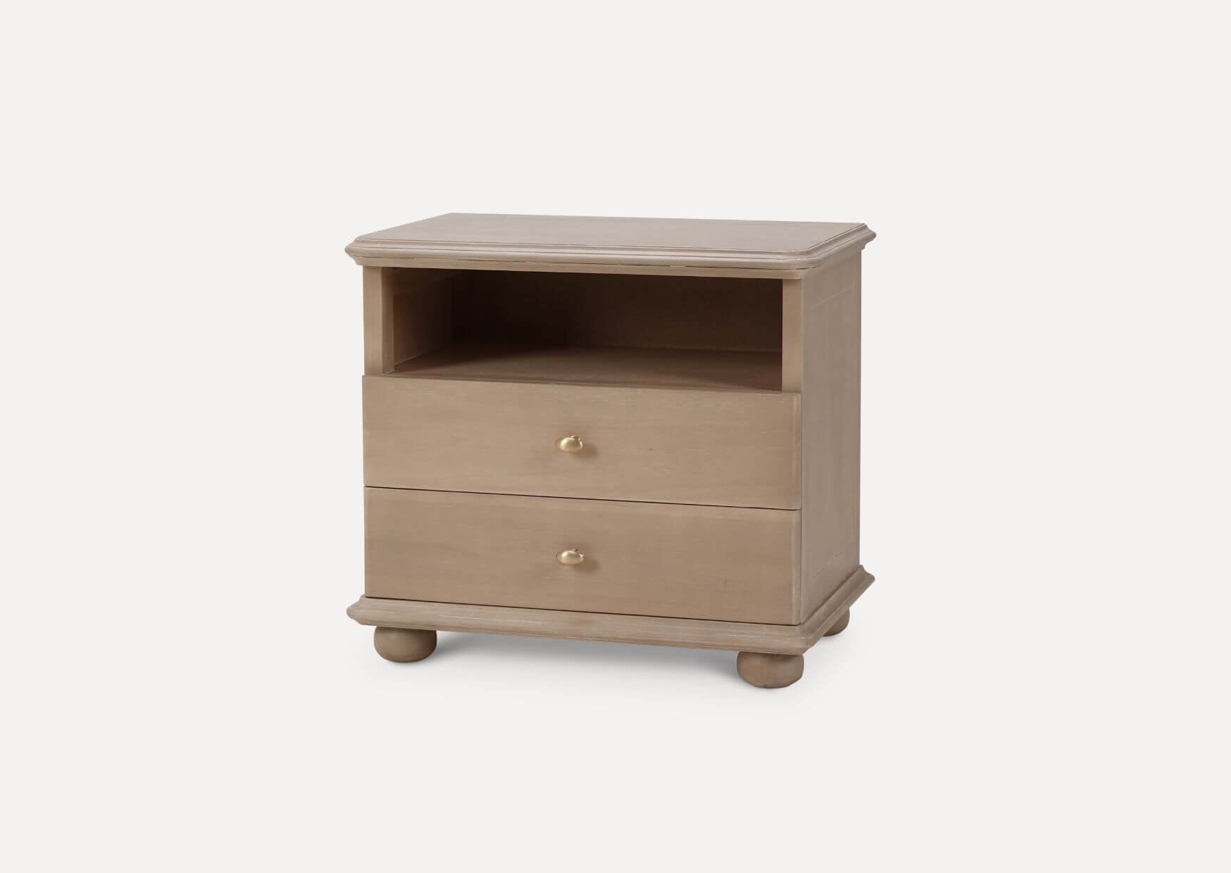 Luna Open Shelf w/ 2 Drawers Bedside Table