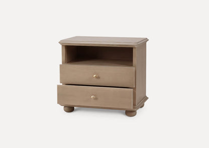 Luna Open Shelf w/ 2 Drawers Bedside Table