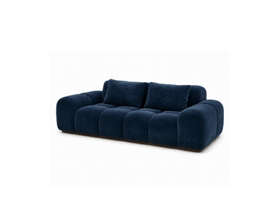 Bari Sofa 2 Seater in Cobalt velvet, front angle