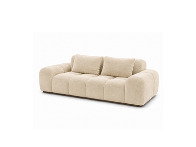 Bari Sofa in Creme velvet, front angle