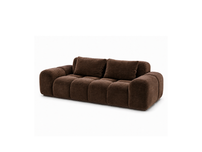 Bari Sofa 2 Seater in Mocha velvet, front angle