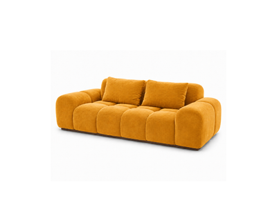 Bari Sofa 2 Seater in Saffron velvet, front angle