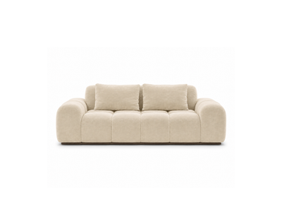 Bari Sofa 2 Seater in Creme velvet, front view