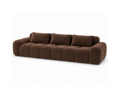 Bari Sofa 3-Seat in Mocha velvet, hero45 angle.