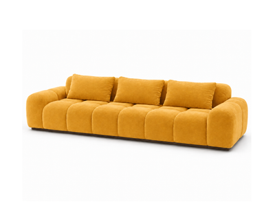 Bari Sofa 3-Seat in Saffron velvet, hero45 angle.