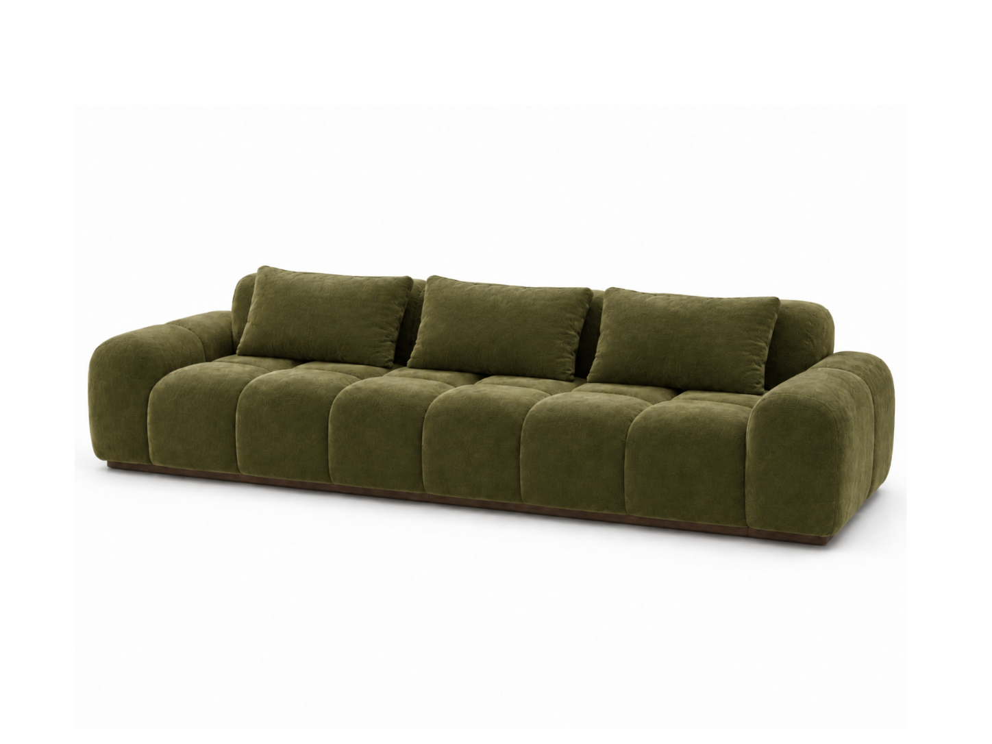 Bari Sofa 3-Seat in Verde velvet, hero45 angle.