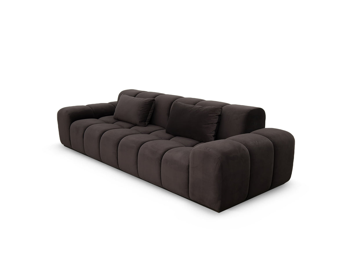 Bari Sofa 3 Seater in Brown velvet, 45 angle