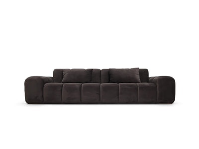 Bari Sofa 3 Seater in Brown velvet, front angle