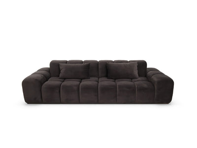 Bari Sofa 3 Seater in Brown velvet, high-45 angle