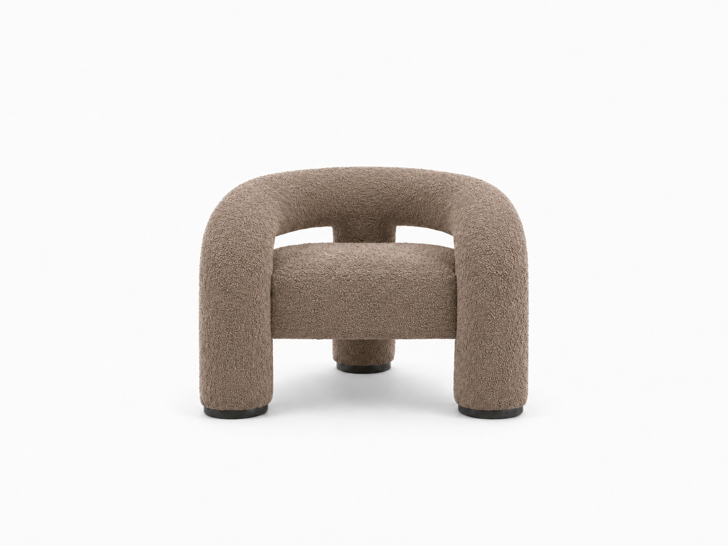 Trinom Chair in Brown boucle, front angle