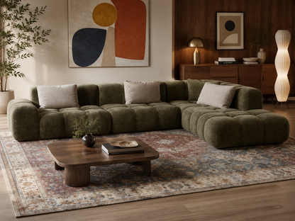 Bari Sectional, Velvet Green