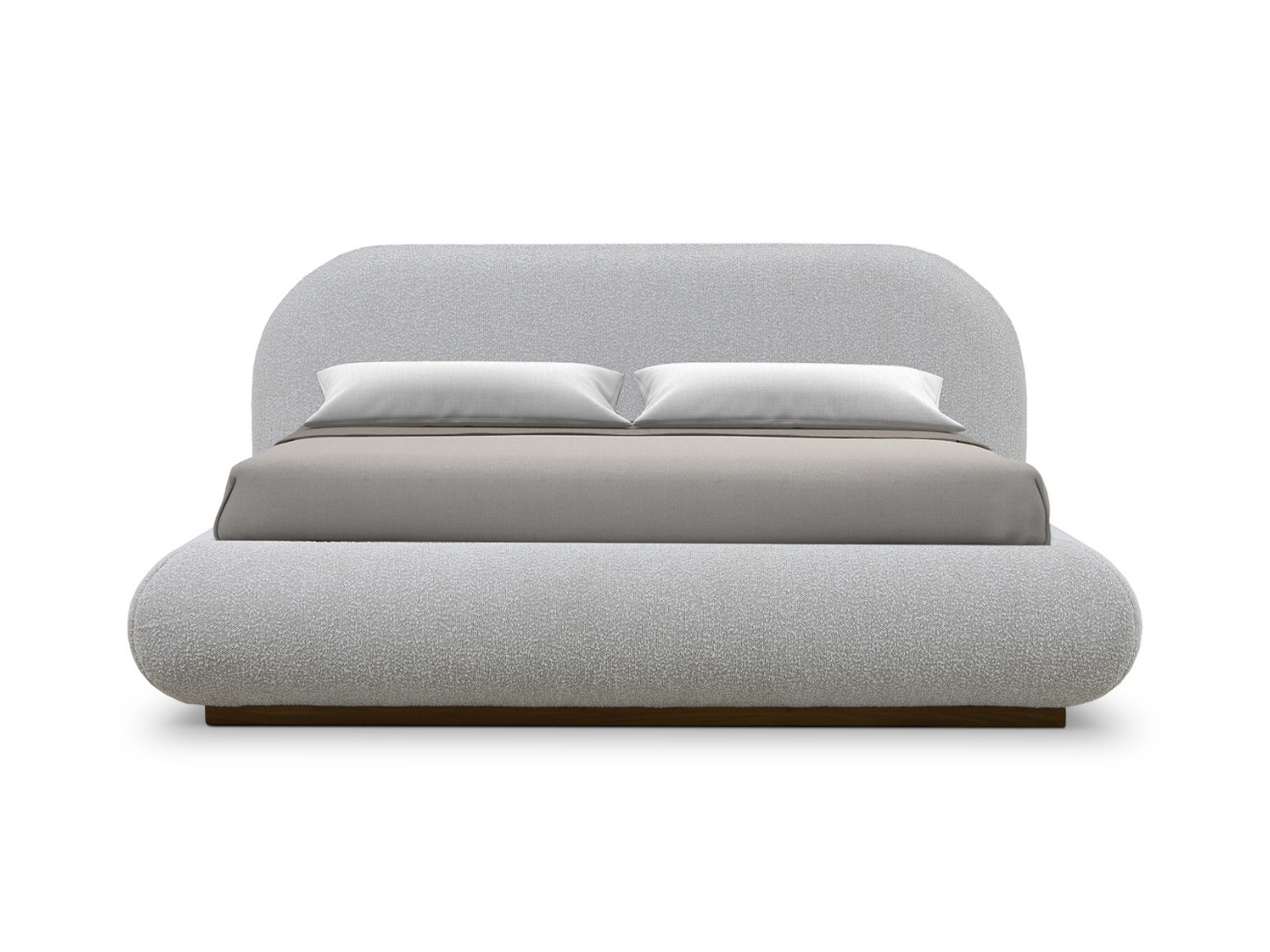 Curva Bed in Beige boucle, front view