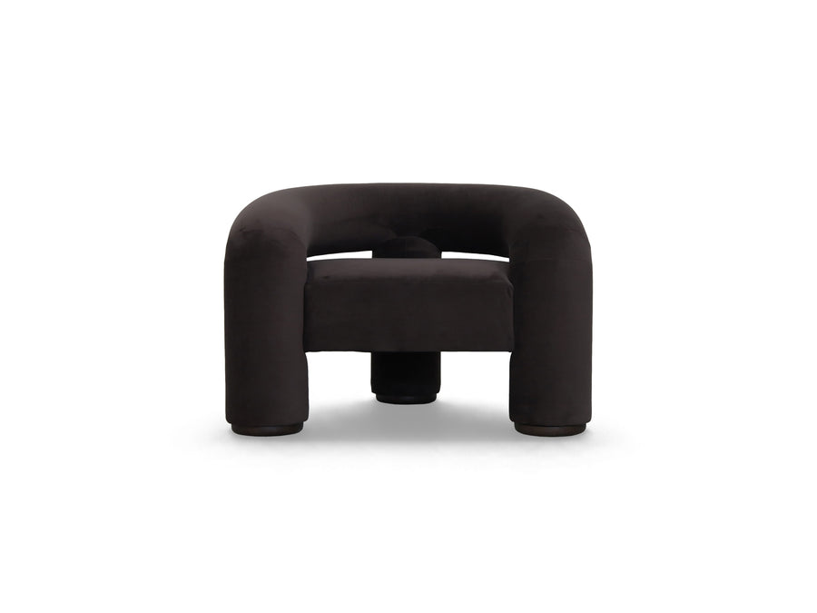 Trinom Chair, Dark Brown Velvet