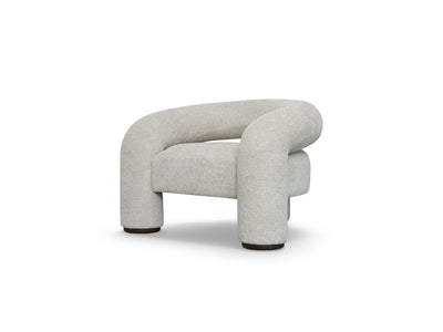 Trinom Chair in Mochaccino Bouclé, 45 angle