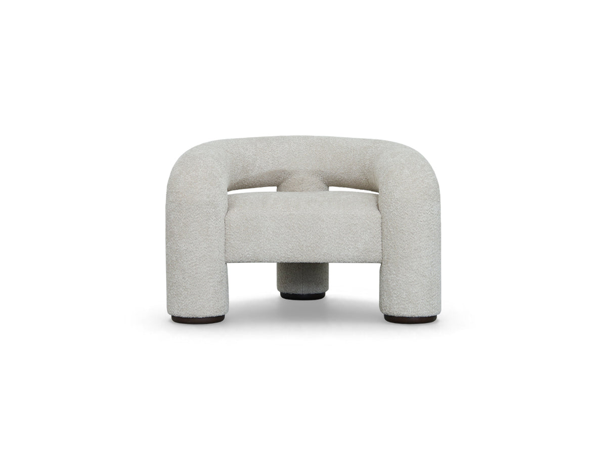 Trinom Chair in Mochaccino Bouclé, front angle
