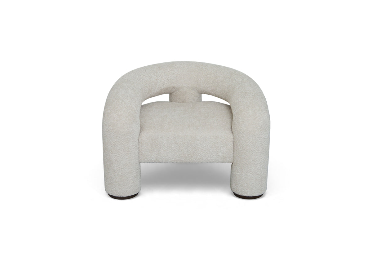 Trinom Chair in Mochaccino Bouclé, high-45 angle