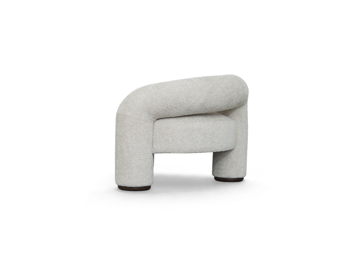 Trinom Chair in Mochaccino Bouclé, side-90 angle