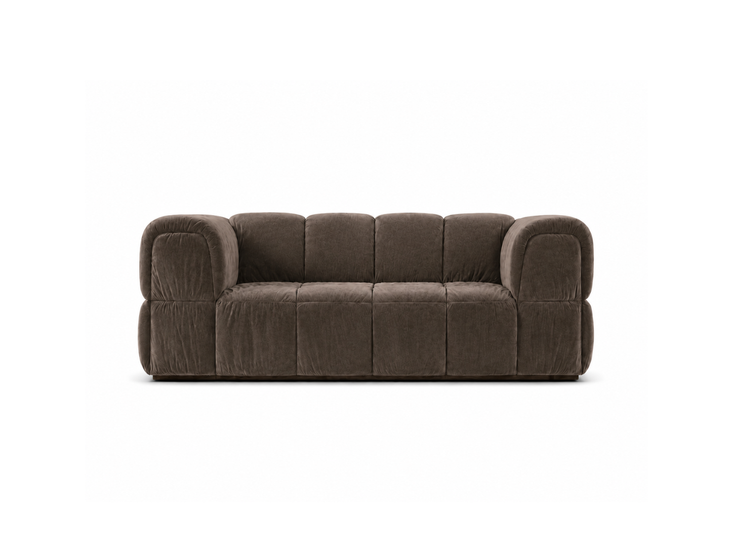 Turin Sofa in Brown velvet,  front view
