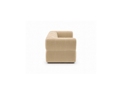 Turin Sofa 2 Seater in Creme velvet, side90 angle