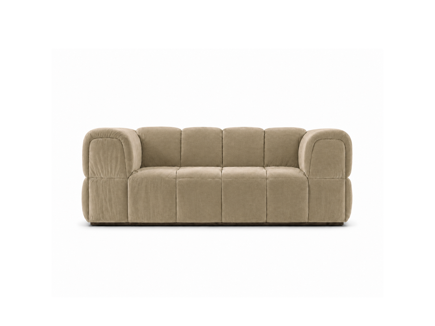 Turin Sofa in Nougat velvet,  front view