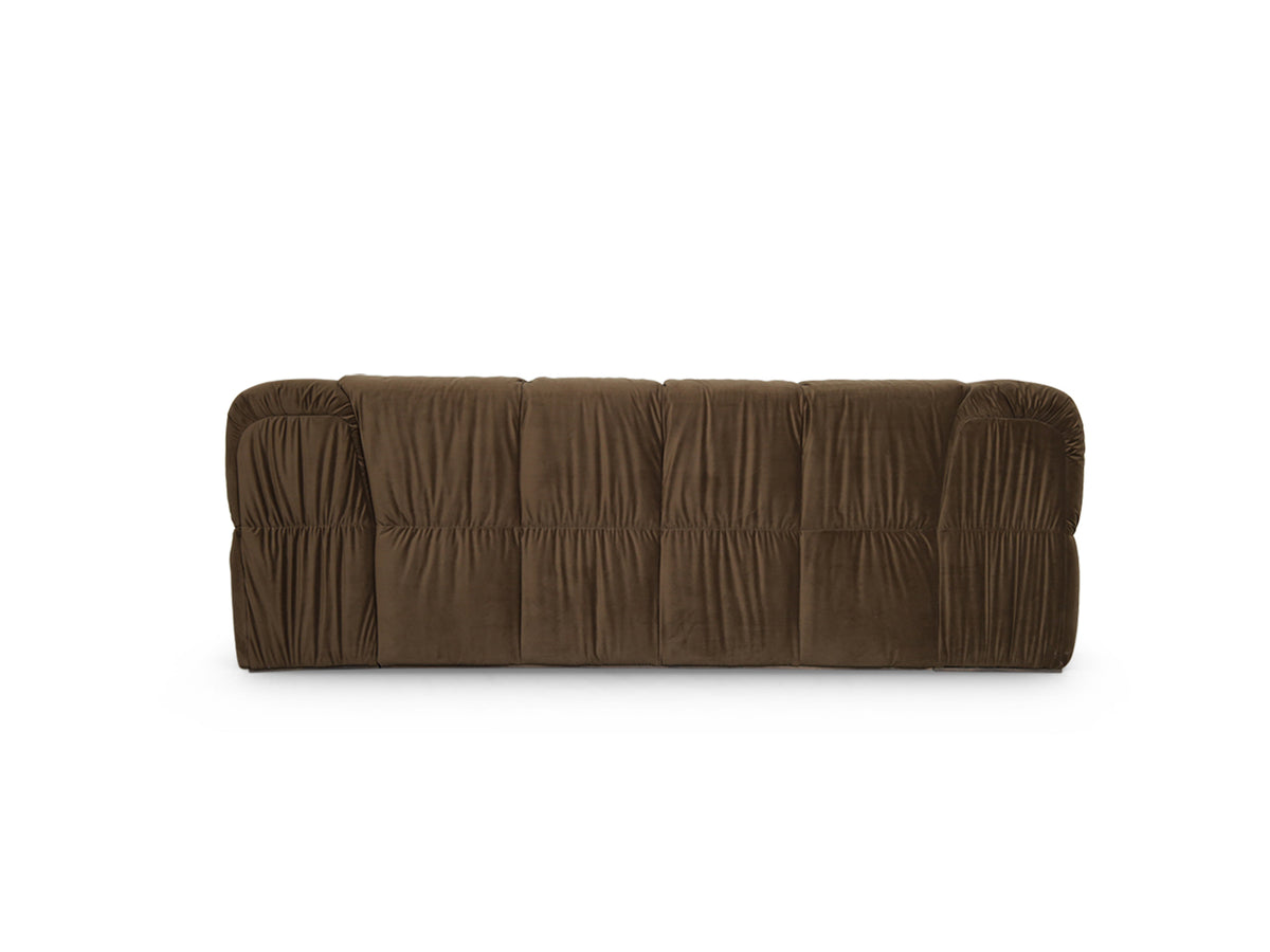 Turin Sofa in Brown velvet, back view