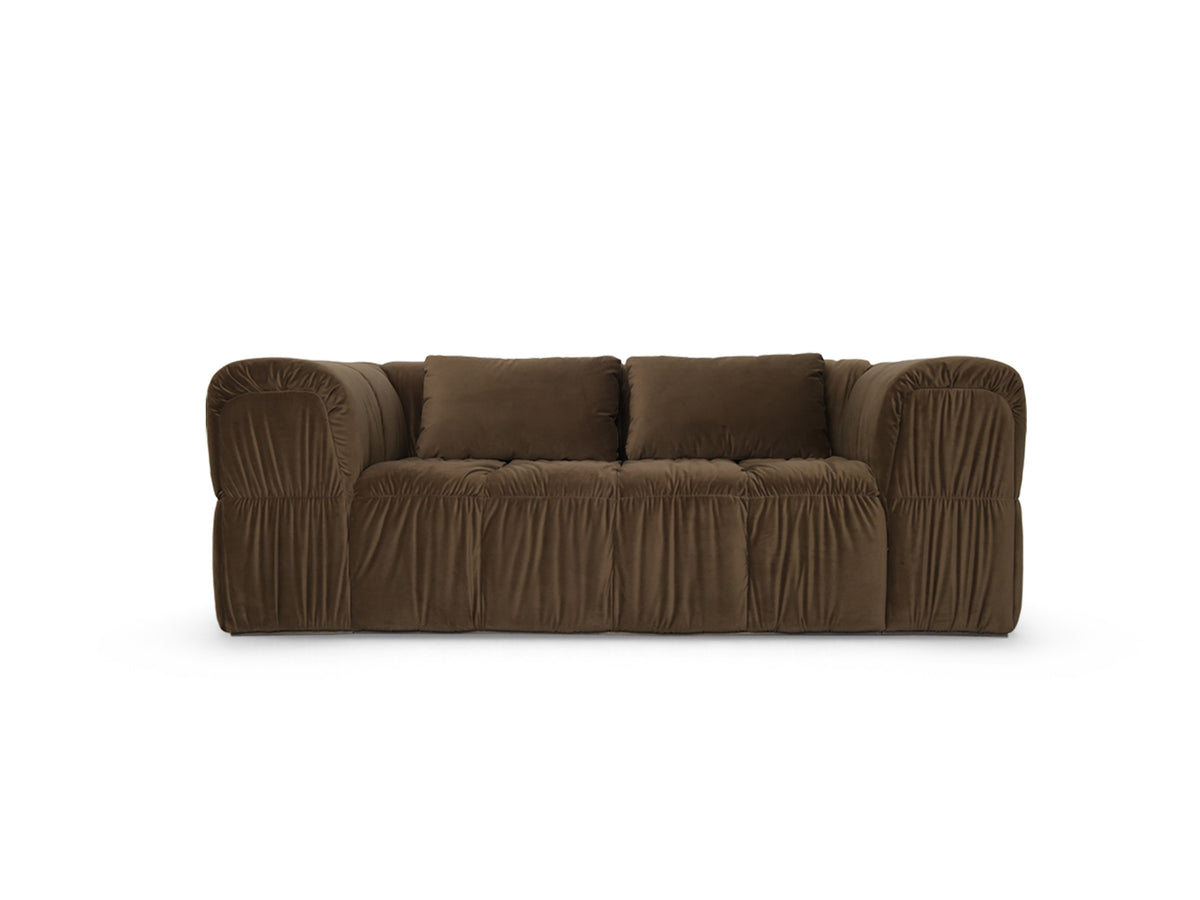 Turin Sofa in Brown velvet, front view