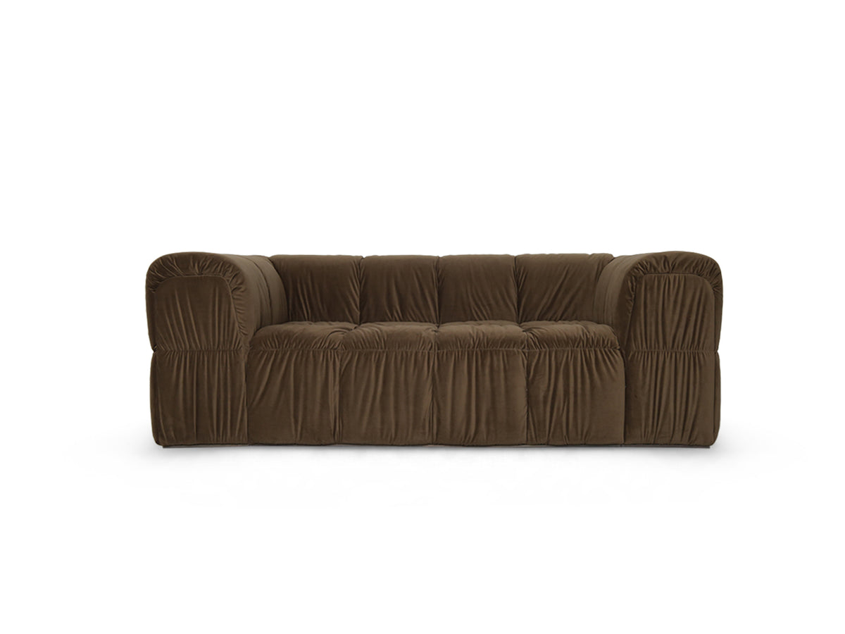 Turin Sofa in Brown velvet, front view