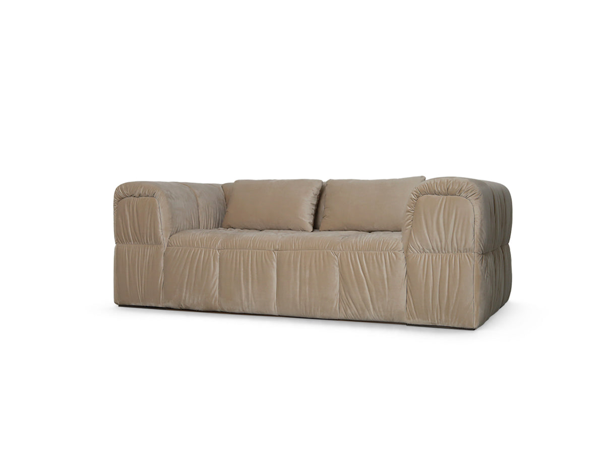 Turin Sofa in Nougat velvet, angle-45