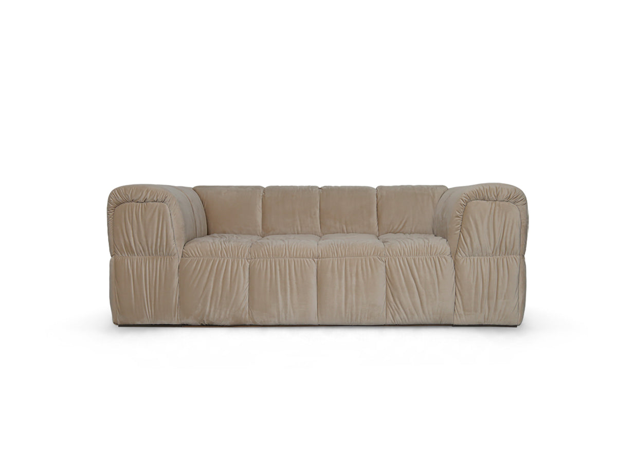 Turin Sofa in Nougat velvet, front view