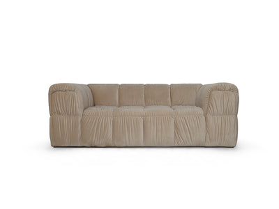 Turin Sofa in Nougat velvet, front view