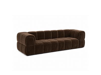 Turin Sofa 3-Seat in Mocha velvet, hero45 angle.