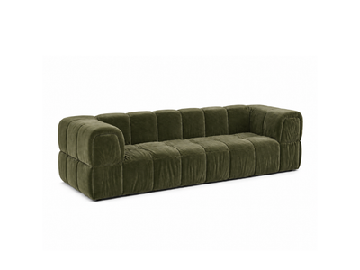 Turin Sofa 3-Seat in Verde velvet, hero45 angle.