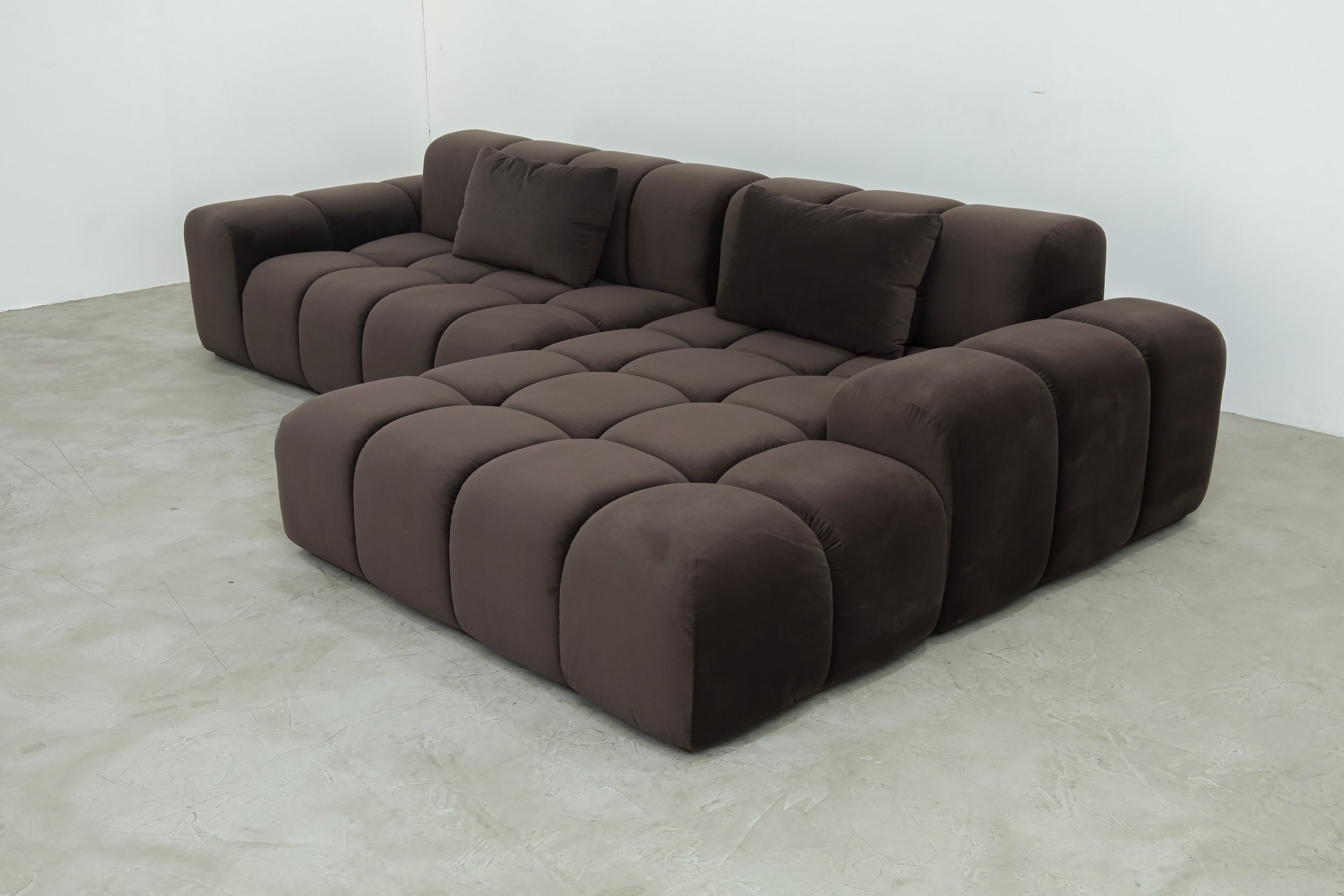Bari Chaise Sectional, Dove Dark Brown [temp]