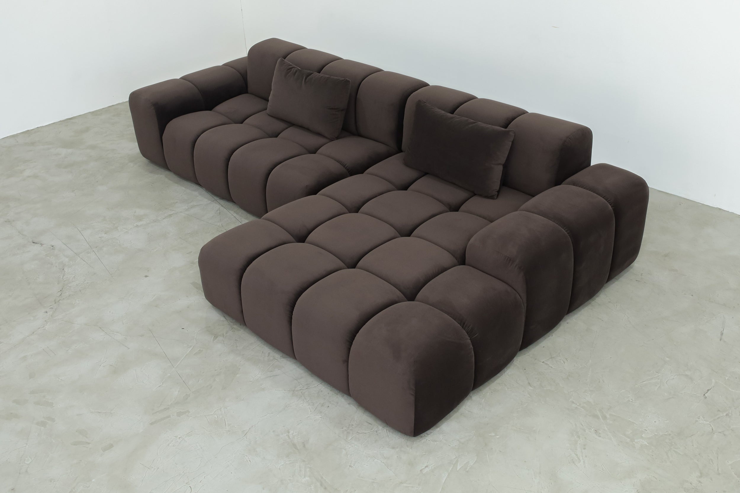 Bari Chaise Sectional, Dove Dark Brown [temp]