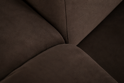 Bari Chaise Sectional, Dark Brown Velvet